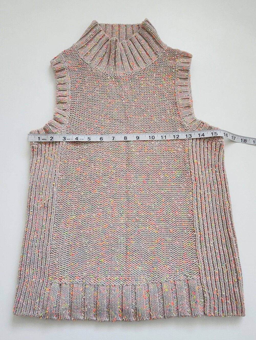 ​Anthropologie Confetti Chunky Knit Mock Neck Sweater Vest M